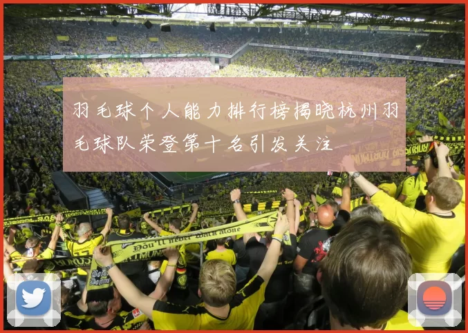 羽毛球个人能力排行榜揭晓杭州羽毛球队荣登第十名引发关注